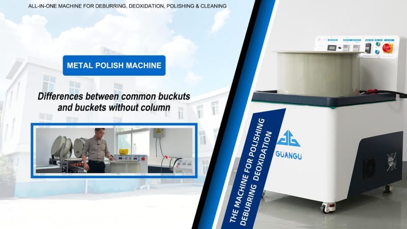 Common Buckets vs Buckets Without Column – magnetic polishing machine tutorial video by Precinova India